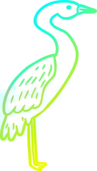 cold gradient line drawing Cartoon stork vector