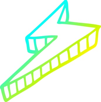 cold gradient line drawing cartoon decorative lightning bolt vector