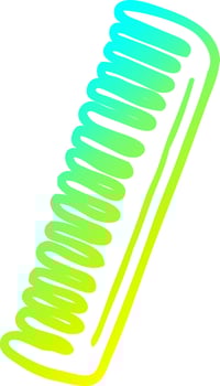 cold gradient line drawing cartoon comb vector
