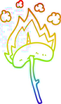 rainbow gradient line drawing cartoon hot dog vector