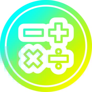math symbols in cold gradient spectrum vector