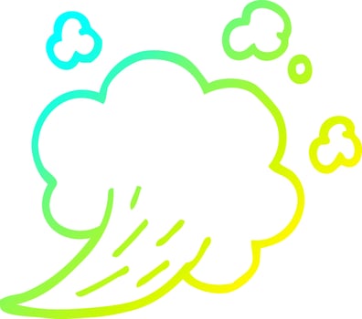 cold gradient line drawing cartoon expression bubble vector