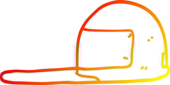 warm gradient line drawing cartoon cap vector