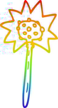rainbow gradient line drawing cartoon mallet vector