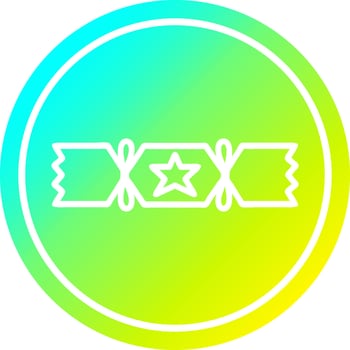 christmas cracker circular in cold gradient spectrum vector