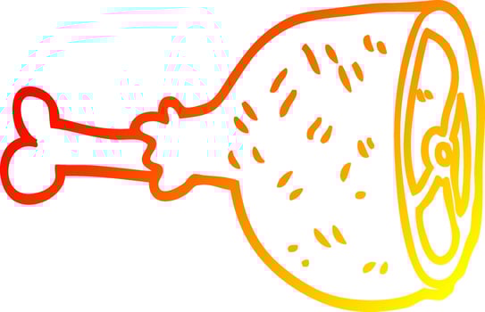 warm gradient line drawing cartoon meat joint vector