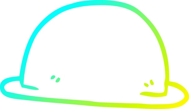 cold gradient line drawing cartoon hat vector