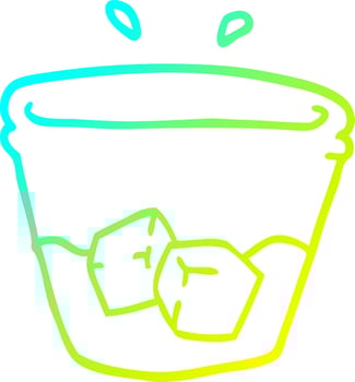 cold gradient line drawing cartoon water and ice vector
