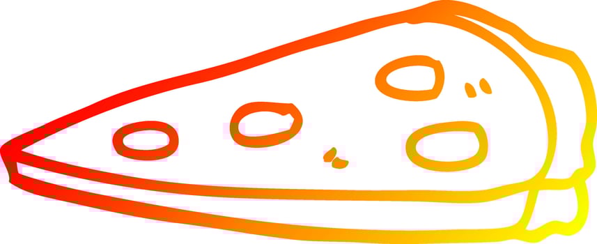 warm gradient line drawing cartoon pizza vector
