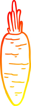 warm gradient line drawing cartoon carrot vector
