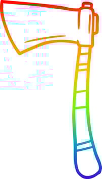 rainbow gradient line drawing cartoon viking axe vector