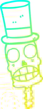 cold gradient line drawing cartoon spooky skull vector