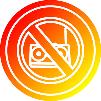 no music circular in hot gradient spectrum vector