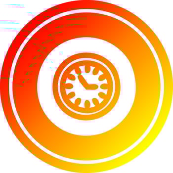 wall clock circular in hot gradient spectrum vector