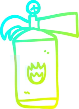 cold gradient line drawing cartoon fire extinguisher vector