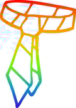 rainbow gradient line drawing cartoon striped tie vector