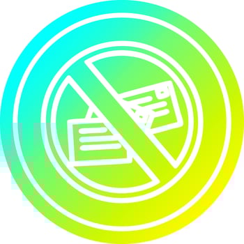 no mail circular in cold gradient spectrum vector