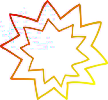warm gradient line drawing cartoon explosion flame vector