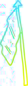 cold gradient line drawing cartoon white flag vector