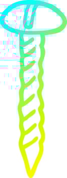 cold gradient line drawing brass screw vector