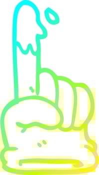 cold gradient line drawing cartoon rubber glove vector