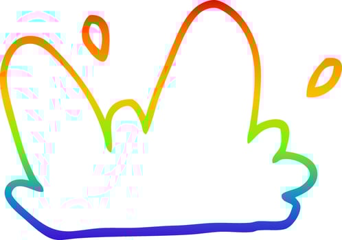 rainbow gradient line drawing cartoon mud splat vector