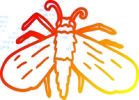 warm gradient line drawing cartoon bee vector