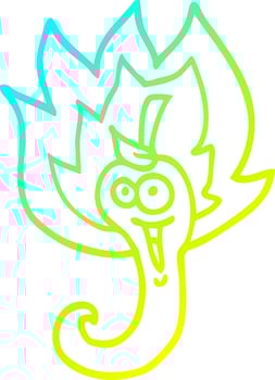 cold gradient line drawing cartoon red hot chili vector