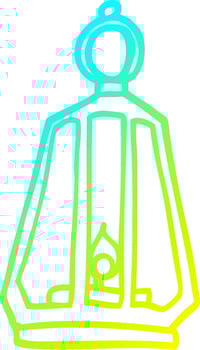 cold gradient line drawing cartoon lantern vector