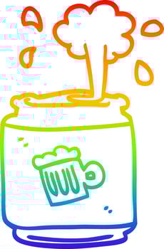 rainbow gradient line drawing cartoon can of larger vector