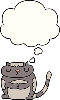 cute cartoon cat and thought bubble vector