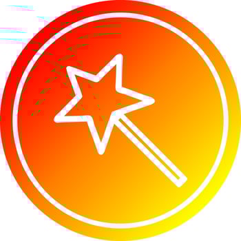 magic wand circular in hot gradient spectrum vector
