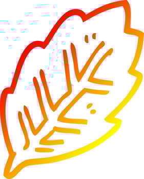 warm gradient line drawing cartoon tree leaf vector