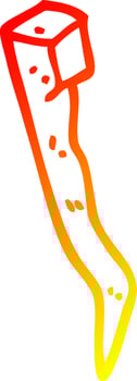 warm gradient line drawing cartoon old bent iron nail vector