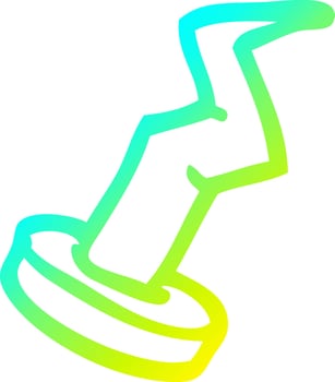 cold gradient line drawing cartoon nail vector