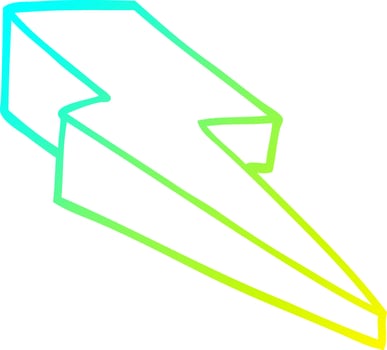 cold gradient line drawing cartoon decorative lightning bolt vector