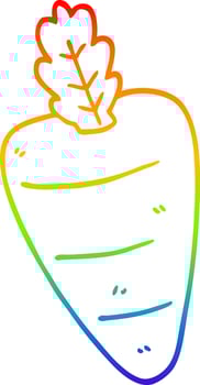 rainbow gradient line drawing cartoon carrot vector