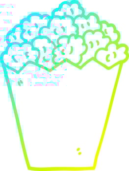 cold gradient line drawing cartoon cinema popcorn vector