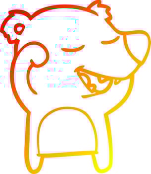 warm gradient line drawing cartoon bear vector