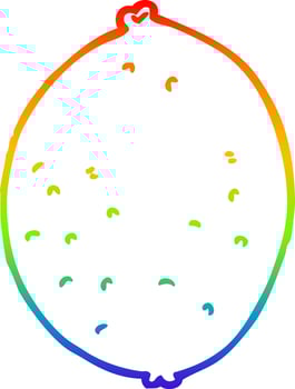 rainbow gradient line drawing cartoon lemon vector