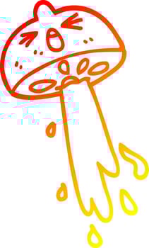 warm gradient line drawing cartoon squirting lemon vector