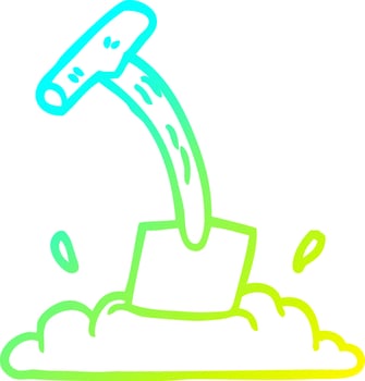 cold gradient line drawing cartoon spade vector