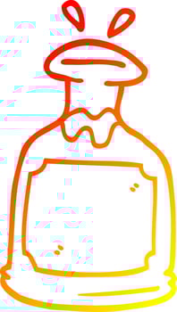 warm gradient line drawing cartoon glass decanter vector