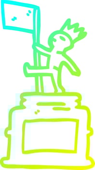 cold gradient line drawing cartoon monument statue vector
