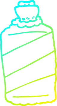 cold gradient line drawing cartoon hot water bottle vector