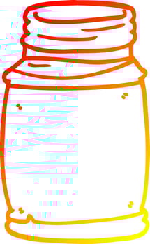 warm gradient line drawing cartoon storage jar vector