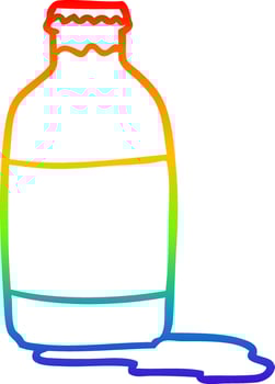 rainbow gradient line drawing pint of fresh milk vector