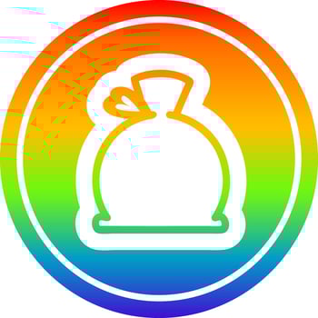 bulging sack circular in rainbow spectrum vector