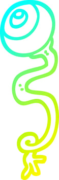 cold gradient line drawing gross cartoon eyeball vector