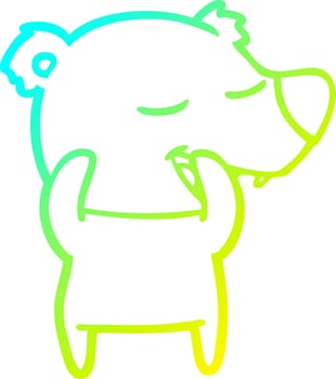 cold gradient line drawing cartoon polar bear vector